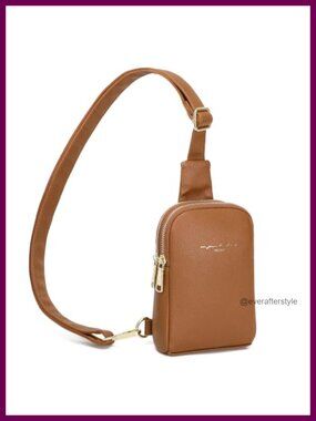 Small Crossbody Sling Bag Faux Leather Adjustable Strap Travel Purse